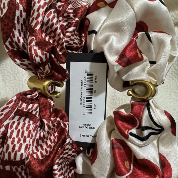 Coach Signature Cherry Swirl Print Hair Ties Pack main image 4